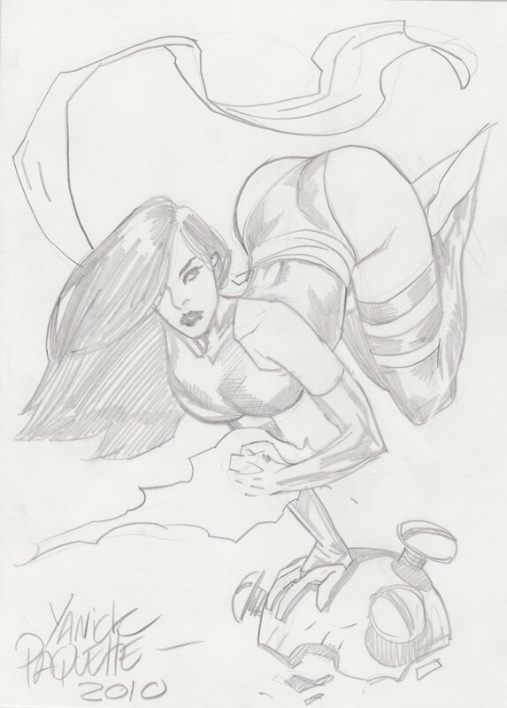 Psylocke by Yanick Paquette - Sketch