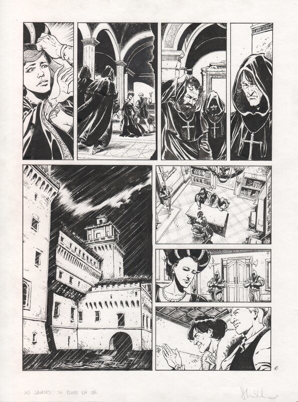 Stefano Carloni, Les Savants - Du plomb en or - planche45 - Planche originale