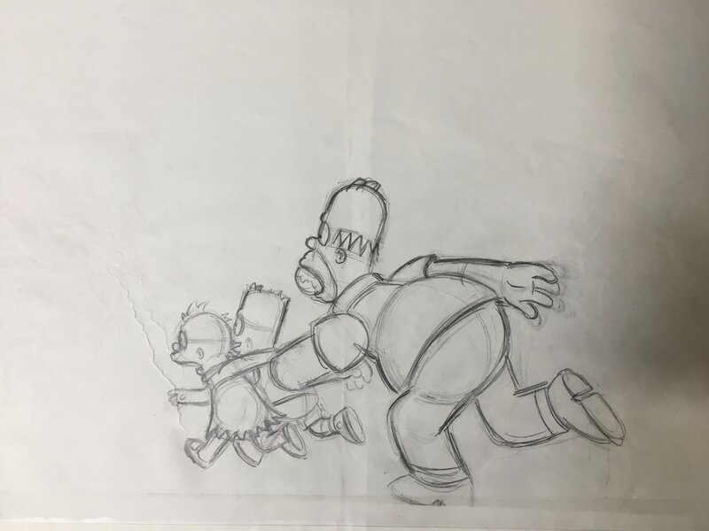 Matt Groening, Simpson original sur papier - Comic Strip