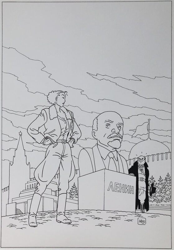 Eric Heuvel, January Jones 7 - couverture - Het lijk van Lenin - Planche originale