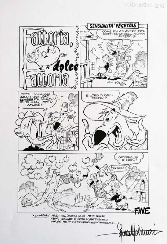 Lara Molinari, Grand-Mère Donald “Fattoria, Dolce Fattoria” - Topolino n°2276 - Planche originale