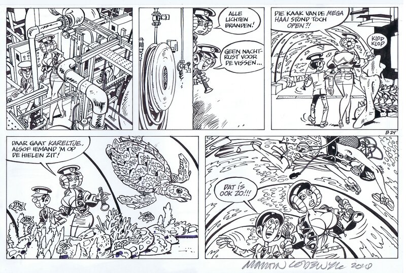 Martin Lodewijk, Agent 327 deel 13 - Het pad van de schildpad - originele halve pagina - Comic Strip