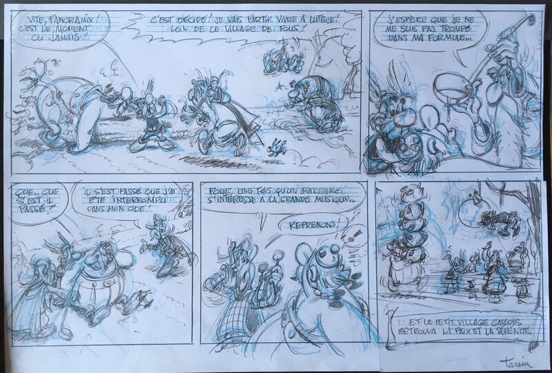 Hommage Astérix par Fabrice Tarrin - Planche originale