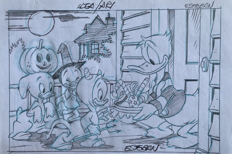 Ignasi Calvet Esteban, Donald et ses neveux fêtent Halloween - Comic Strip