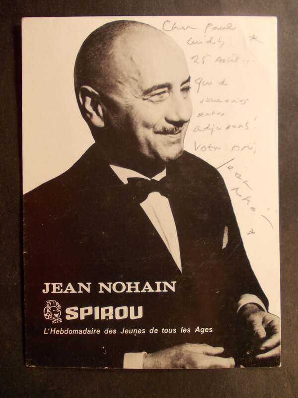 André Franquin, Carte dédicacée du Cirque Spirou (6) Jean NOHAIN, circa 1960. - Original art