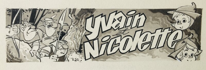 Claude Marin, Image titre pour Yvain et Nicolette - Original Illustration