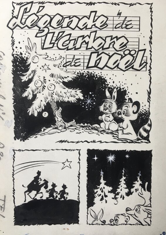 Claude Marin, La légende de l’arbre de Noël . - Original Illustration