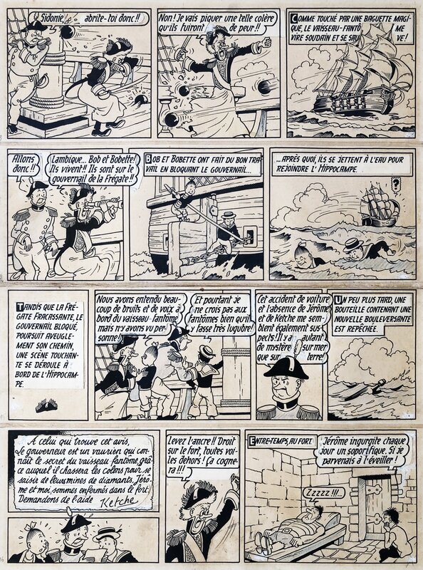 Willy Vandersteen, Suske en Wiske - De Kleppende Klipper - Planche originale