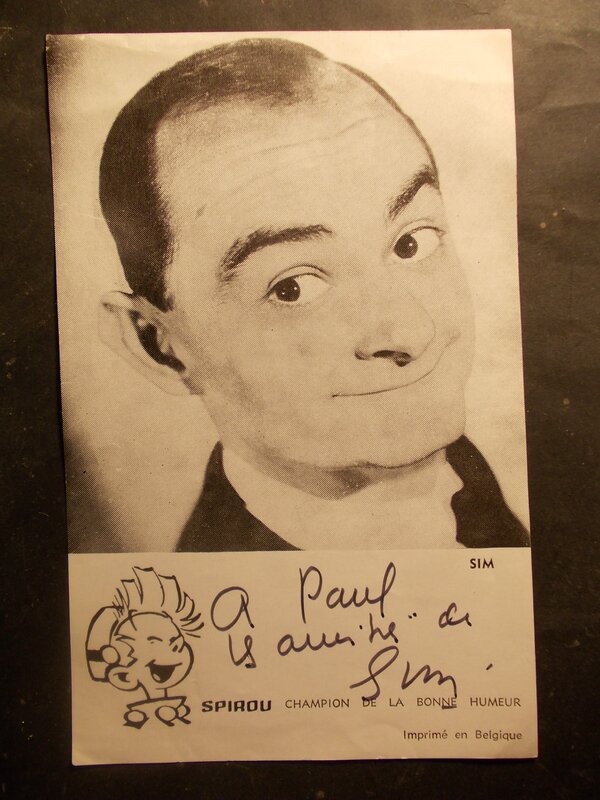 unknown, André Franquin, Carte dédicacée du Cirque Spirou (15) SIM, circa 1960. - Œuvre originale