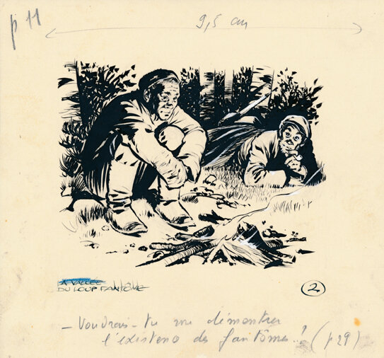 René Follet | 1961 | Le loup fantôme - Illustration originale