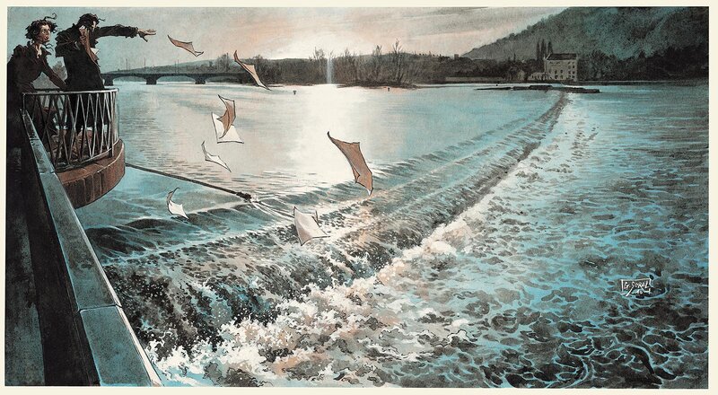Guillaume Sorel, D'une rive a l'autre - Original Illustration