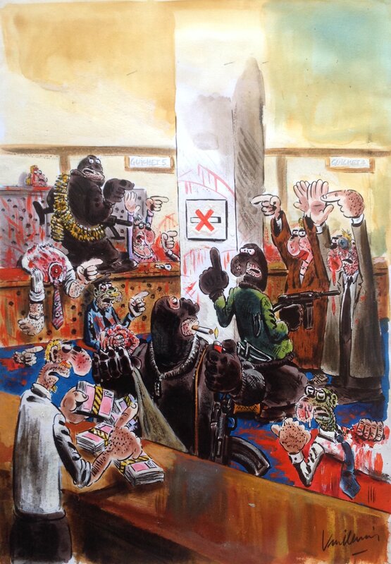 Vuillemin Couverture Originale Couleur Directe BD Les Sales Blagues de L'Écho 11 . - Original Cover