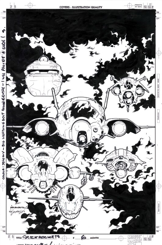 Stuart Immonen, Wade Von Grawbadger, Shockrockets #6 cover - Planche originale