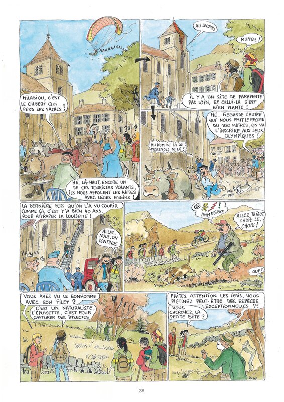 Jean-Pierre Deruelles, Henry Buestel, Les Excursionnistes page 28 couleurs - Planche originale