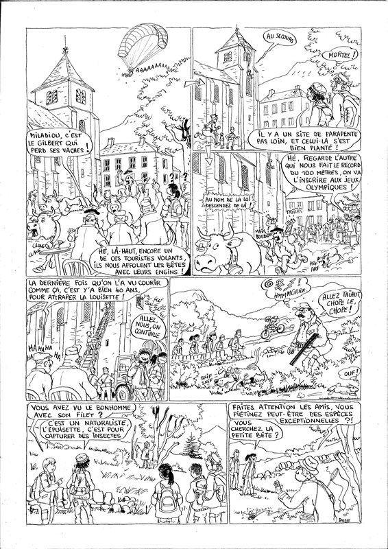 Jean-Pierre Deruelles, Henry Buestel, Les Excursionnistes page 28 encrage - Comic Strip