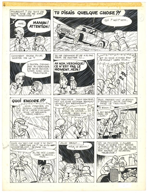 Will, René Goscinny, Record et Véronique - Récit en 6 pages de Record et Véronique - Planche originale