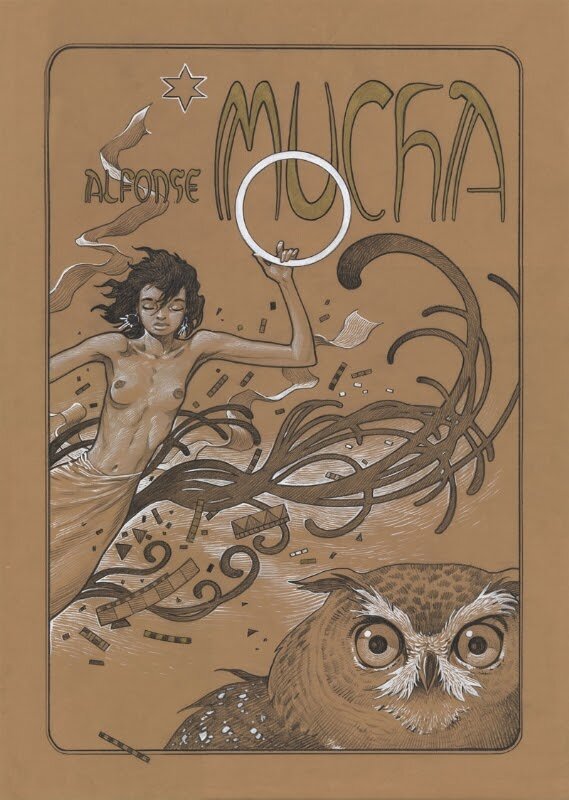 Frank Pé, Zoo - Hommage à Mucha - Original Illustration