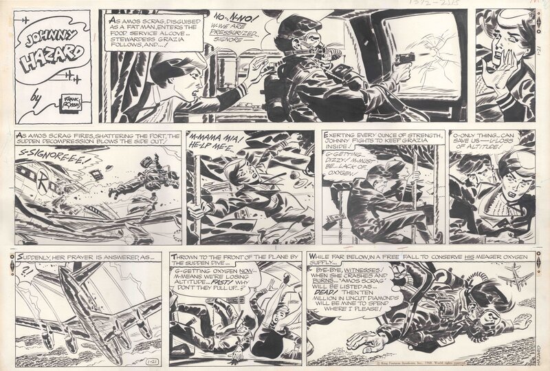 Frank Robbins, Johnny Hazard, Sunday, 21/01/1968 - Planche originale