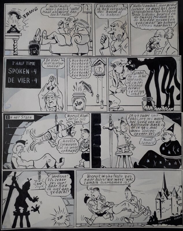 Willy Vandersteen, Suske en Wiske De zwarte madam - La dame en noir - Planche originale