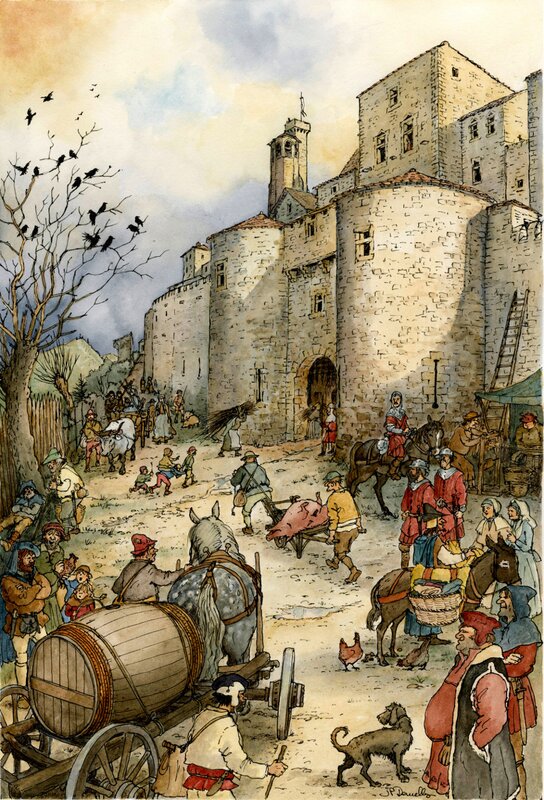 Jean-Pierre Deruelles, Promesse de ripaille - Original Illustration
