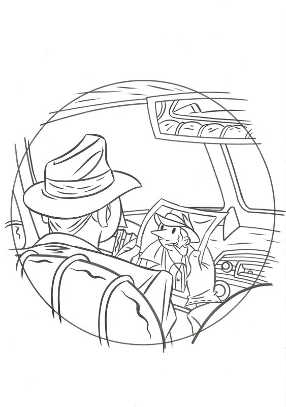 Antonio Lapone, A.D.A. - Belzoni en voiture - Illustration originale