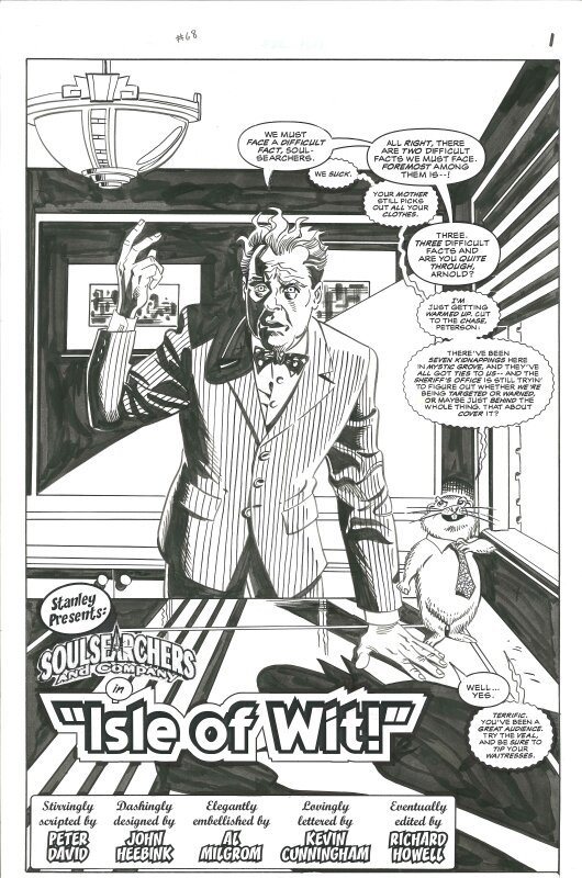 John Heebink, Al Milgrom, Peter David, Kevin Cunningham, Soulsearchers and Company #68 page 1 - Comic Strip
