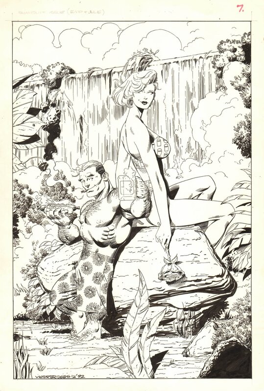 Victor Bridges, Joe Chiodo, Homage Studios Swimsuit Special #1 P3 : Lord Emp & Julie - Original Illustration