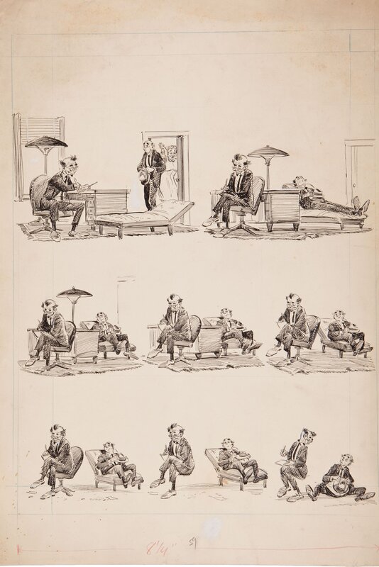 At the psychiatrist par Bob Powell - Planche originale