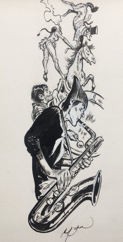 René Follet, Illustration pour un ex-libris - Original Illustration