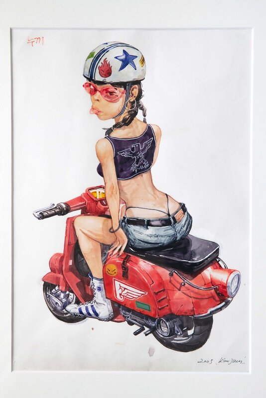 Scooter girl par Kim Jung Gi - Illustration originale