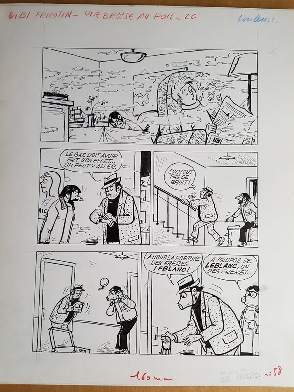 Pierre Lacroix, Bibi Fricotin - Une brosse au poil - planche 04 - Planche  originale