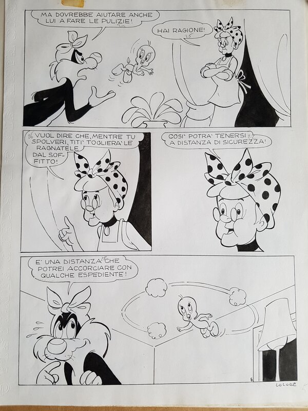 unknown, Titi et gros Minet - Le grand menage - planche 05 - Comic Strip