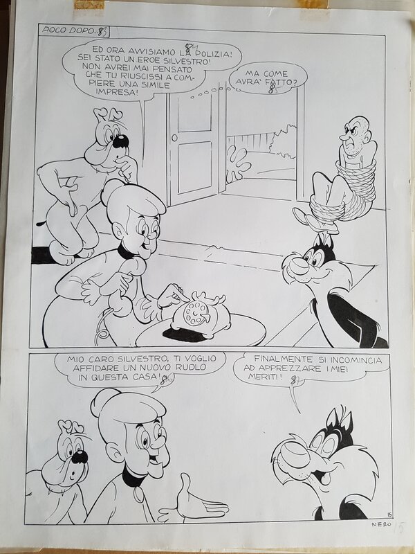 unknown, Titi et gros Minet - Le grand menage - planche 15 - Comic Strip