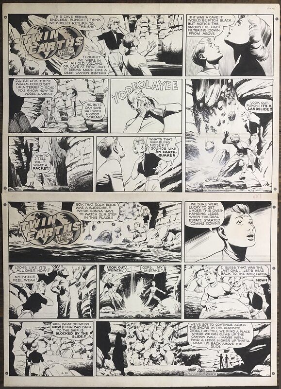 Alden McWilliams, Oscar Lebeck, TWIN EARTHS - deux sundays 1956 - Comic Strip