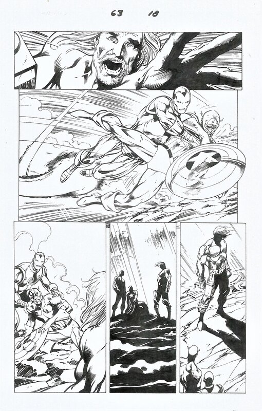 Alan Davis, Mark Farmer, Avengers #63 p18 - Thor versus Captain America! - Comic Strip