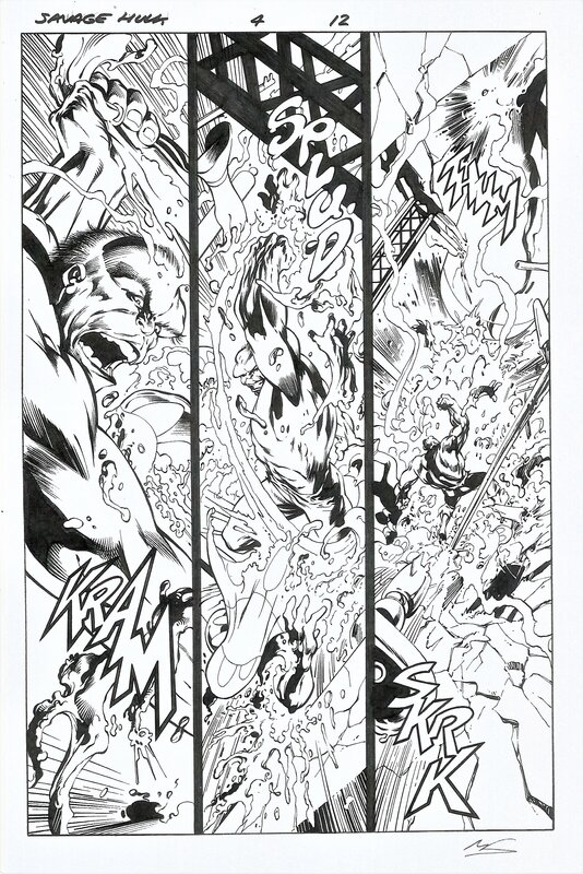 Alan Davis, Mark Farmer, Savage Hulk #4 - Hulk Smash! - Planche originale