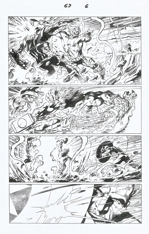 Alan Davis, Mark Farmer, Avengers #63 p6 - Thor v Iron Man in Thorbuster Epic Battle! - Comic Strip