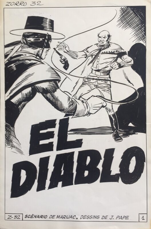 Zorro par Jean Pape, Marijac - Illustration originale