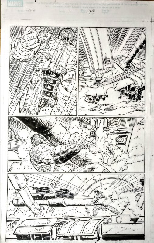 John Romita Jr., Klaus Janson, World War Hulk #3 - Hulk Play Tank Tennis! - Comic Strip