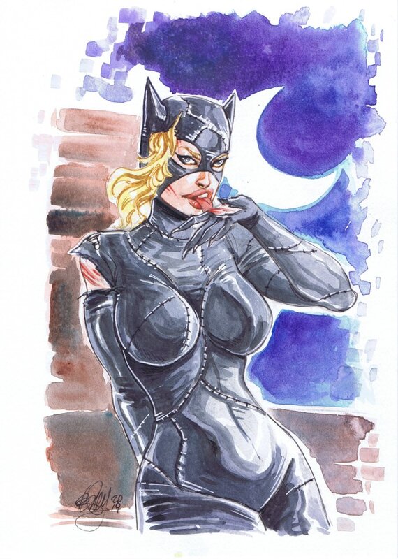 Catwoman par Follini - Illustration originale