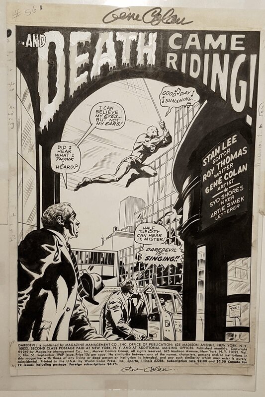 Vive le Déconfinement : Daredevil  by Gene Colan by Gene Colan, Syd Shores - Original art
