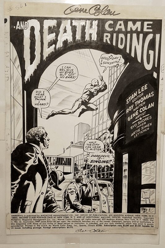 Gene Colan, Syd Shores, Vive le Déconfinement : Daredevil  by Gene Colan - Œuvre originale