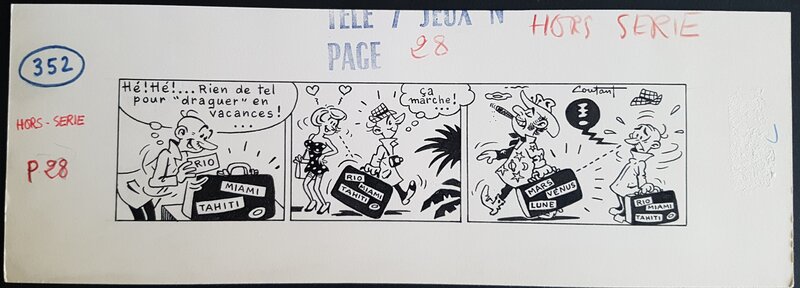 Paul Coutant, Illustration Tele 7 jeux - Draguer en vacances - Comic Strip