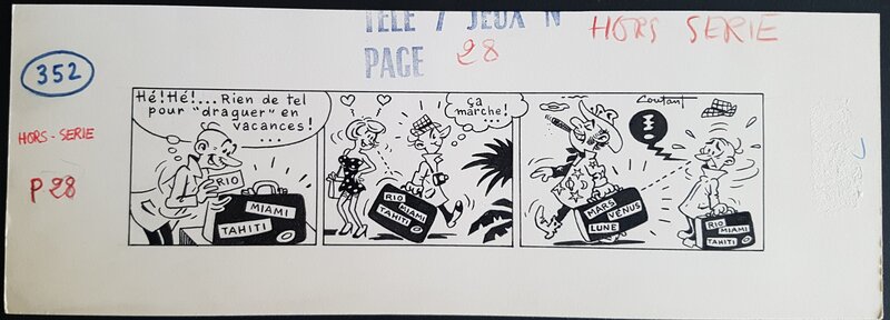 Paul Coutant, Illustration Tele 7 jeux - Draguer en vacances - Planche originale