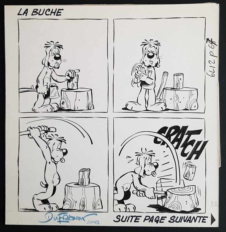Henri Dufranne, Gotlib, Gai Luron - La buche - planche - Comic Strip