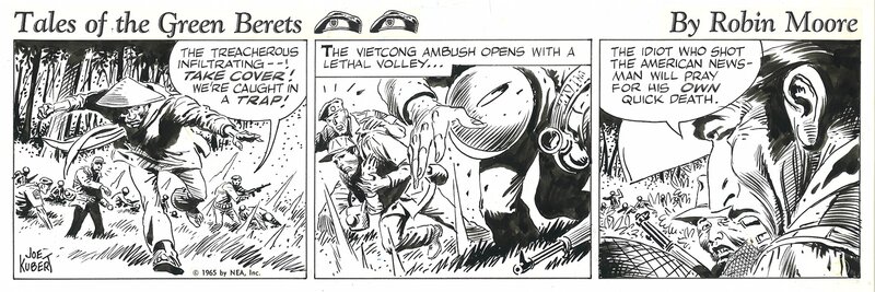 Joe Kubert, Tales of the Green Berets strip . Semaine 6 Jour 2. ( 1965 ) - Planche originale
