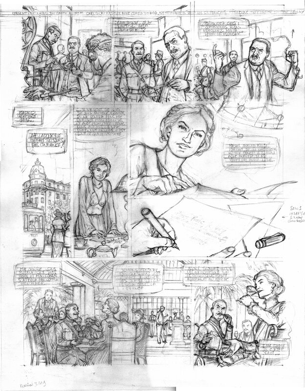 Olivier Roman, Mata Hari, Pl 51 crayonné. - Comic Strip