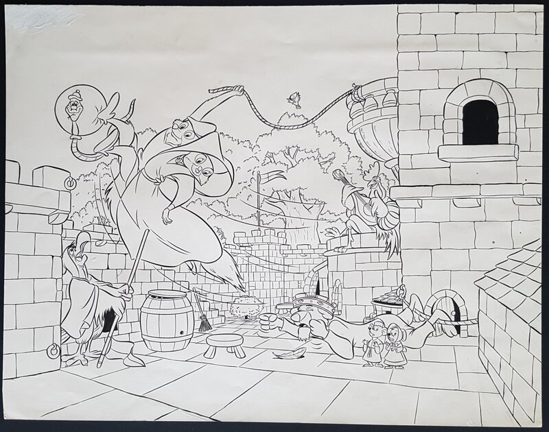 Studios Disney, Walt Disney, Studio Disney - illustration Robin des bois - Illustration originale