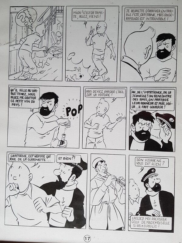 Pascal Somon, Hergé, Hommage Tintin - Le Mystère de la Toison d'Or - planche - Comic Strip