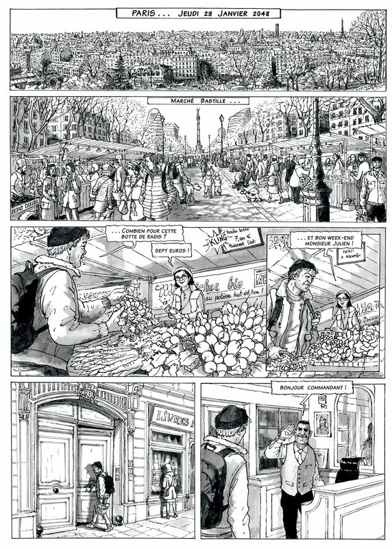 Jean Pierre Deruelles, Pascal Bernard, La compagnie Dorée planche 1 Paris - Planche originale